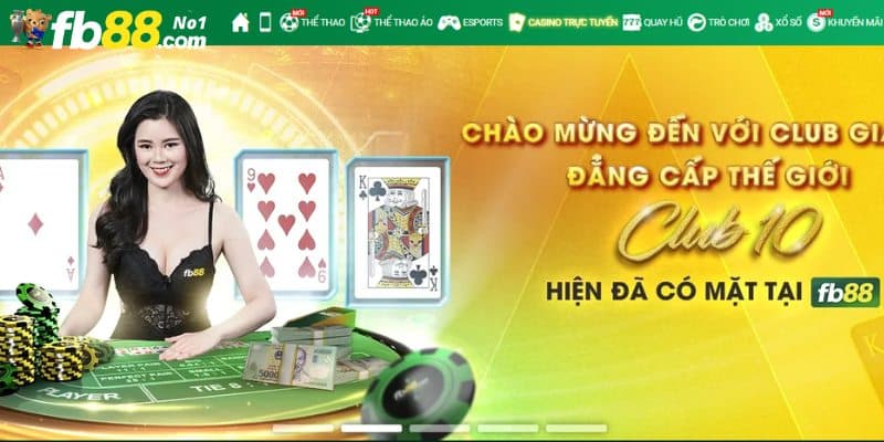 Khám phá sảnh casino trực tuyến FB88